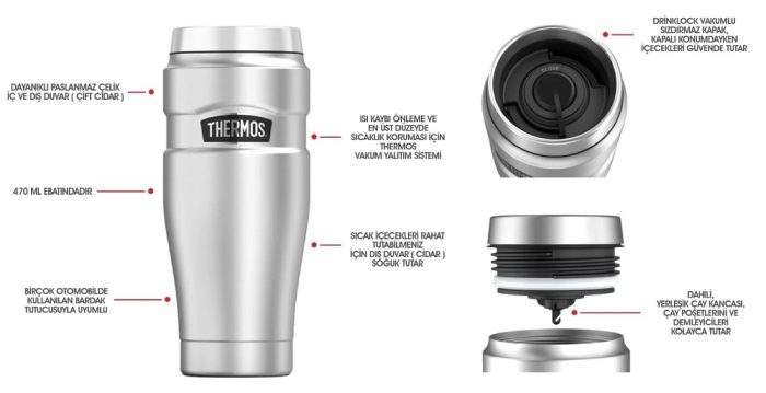 thermos detay THERMOS SK1005 STAINLESS KING MUG