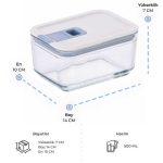 500 ml neoflam dikdörtgen Neoflam Perfect Seal Cam Saklama Kabı 500Ml