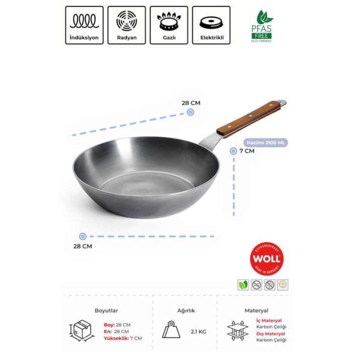 woll wok 28 4 Carbon Steel Wok 28 CM