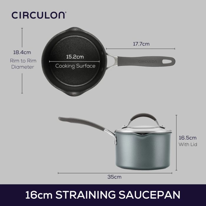 circulon sos pan 3 ScratchDefense Extreme Yapışmaz Süzgeçli Sos Tenceresi - 2 Boy