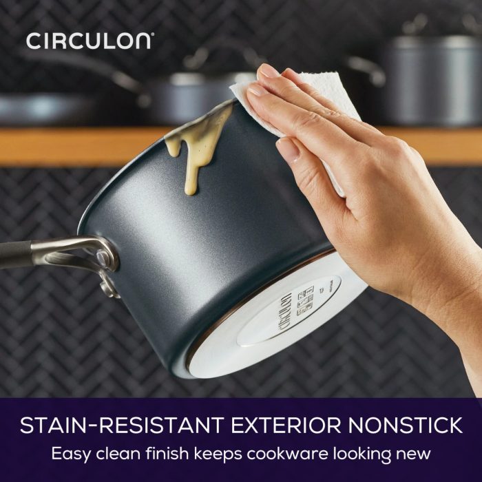 circulon sos pan 5 ScratchDefense Extreme Yapışmaz Süzgeçli Sos Tenceresi - 2 Boy