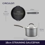 circulon sos pan 8 ScratchDefense Extreme Yapışmaz Süzgeçli Sos Tenceresi - 2 Boy