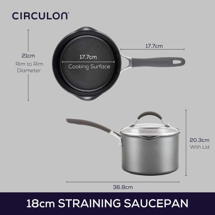 circulon sos pan 8 ScratchDefense Extreme Yapışmaz Süzgeçli Sos Tenceresi - 2 Boy