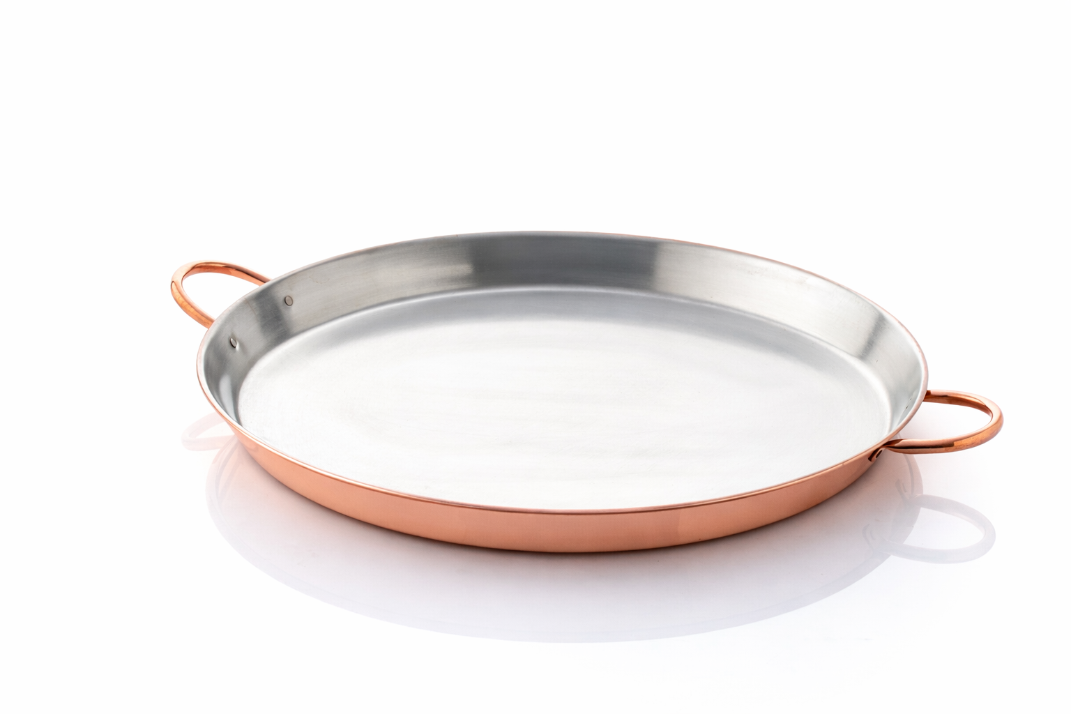 PAL00KL526 El yapımı kalay kaplı saf bakır paella tavası