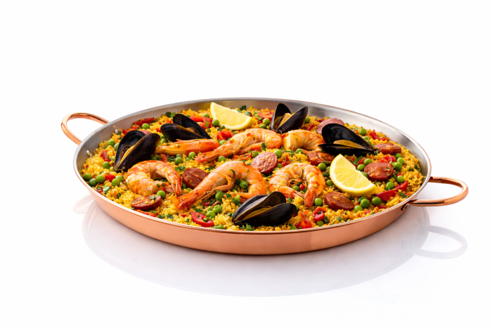 PAL00KL526GR Kalay kaplı bakır paella tavası ürün görünümü